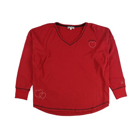 P.J. Salvage Womens You Have My Heart Pajama Sweater, Red, NWT - Picture 1 of 2